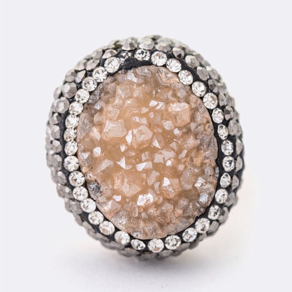 Lunara Sky Beauty Jewelry - 2 for $25 Rose Gold Druzy Chunky Statement Ring